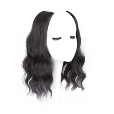 One Piece Wavy Human Hair Side Bangs Fringe Clips in Remy Hair Topper Extension