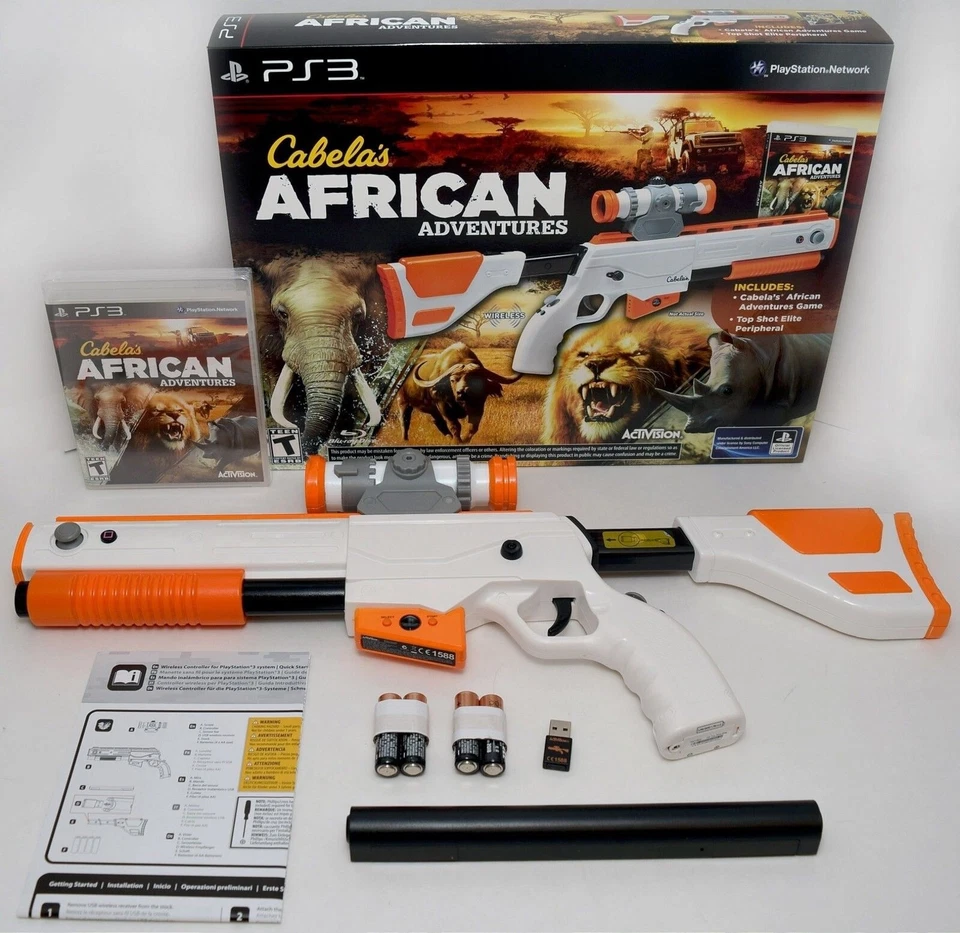 NEW PS3 Cabela's African Adventures Game w/Top Shot Elite Rifle Gun Bundle Set - Image 3 of 4