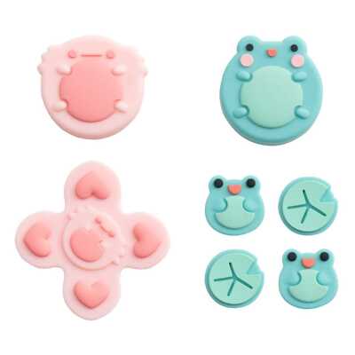 GeekShare ABXY Key Button Caps&Thumb Grips for Nintendo Switch/OLED Frog&Axolotl