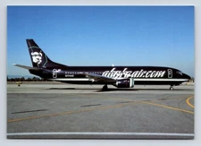 Alaska Airlines Boeing 737-4Q8 Revers N774AS Airplane B Aviation Postcard Vtg A5