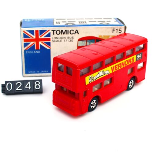 Nuovo Tomica F15 London Bus Scala 1/130 Made in Japan pressofuso Tomy Blu Scatola Bianca - Foto 1 di 12