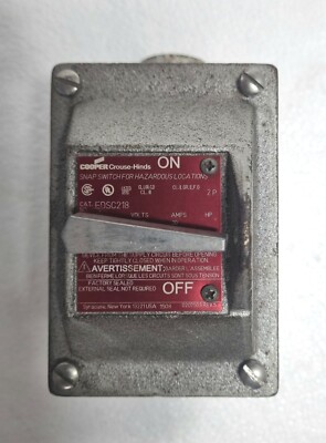 Cooper Crouse-Hinds EDSC218 Snap Switch For Hazardous Location | eBay