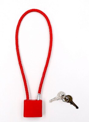 BRAND NEW RED GUN RIFLE SHOTGUN LOCK TIE DOWN W/ 2 Key S&W RUGER GLOCK Padlock