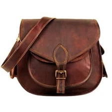 Bag Vintage Leather Crossbody Shoulder Genuine Women New Brown Cross Body