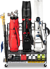 3 Golf Bag Storage Garage Organizer, Golf Bag Stand Fit for 3 Golf Bags, Golf Cl