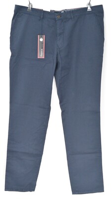 NWT ATELIER GARDEUR Navy Blue Stretch Cotton Flat Front Dress Pants 42 (EU  58) - Main Image