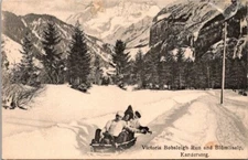 Victoria Bobsleigh Run and Blumlisalp Kandersteg Switzerland Bern Postcard c1920