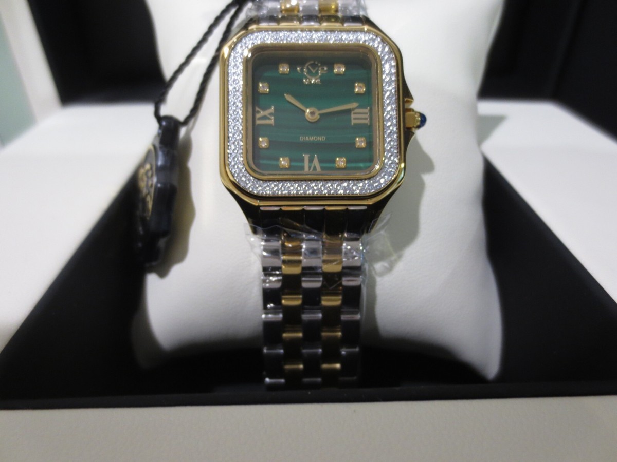 GV2 by Gevril Womens Milan 121131B Malachite Dial Swiss Made IPYG