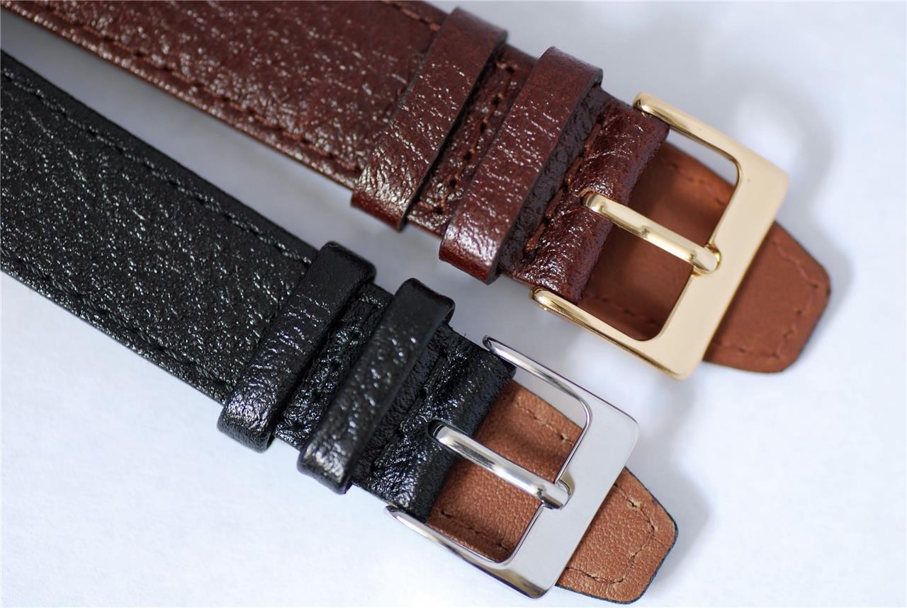 Genuine LEATHER WATCH STRAP Luxury Open End Ended Italian Calf 16mm