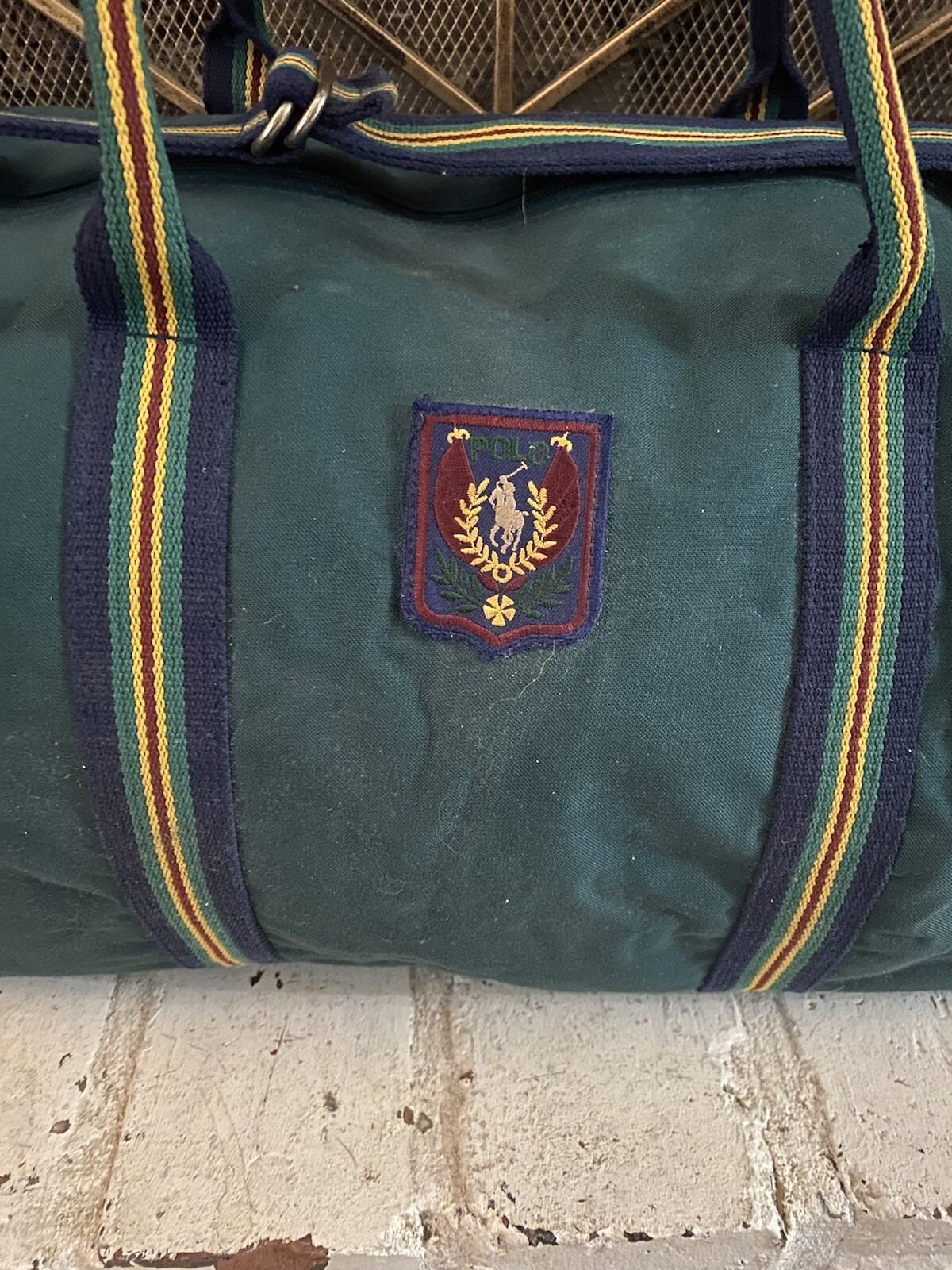 Vintage 80’s Polo Ralph Lauren UniCrest Large Green Duffle Bag eBay