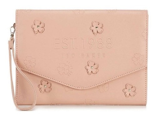 Ted Baker London Felcon Floral Applique wallet/Pouch in Dusky Pink  New