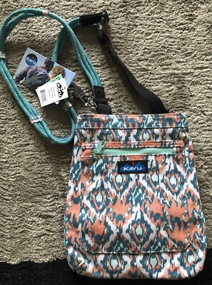 Keepalong Semi Padded Sling Canvas Rope Crossbody Bag Kavu New with Tag 