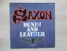 Saxon Autogramme signed LP-Cover "Denim And Leather" Vinyl