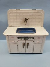 Rare Tin Toy CABINET Sink 1950s AHI