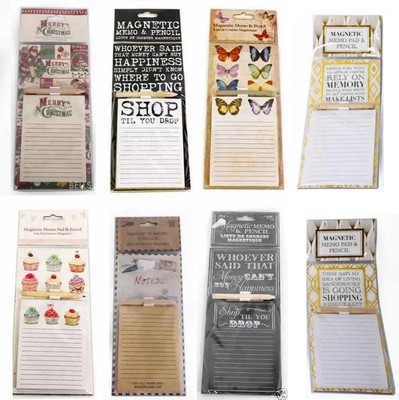 Magnetischer Memo Block & Bleistift Kühlschrankmagnet Notiztafel Reise Look Einkaufsliste