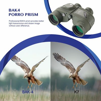 10X50 Binoculars Marine Military Telescope Waterproof With Compass Rangefinder E - Foto 3