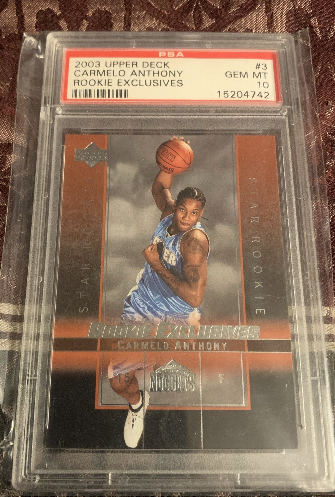 Carmelo Anthony 2003 Upper Deck Rookie Exclusives PSA 10 GEM MINT
