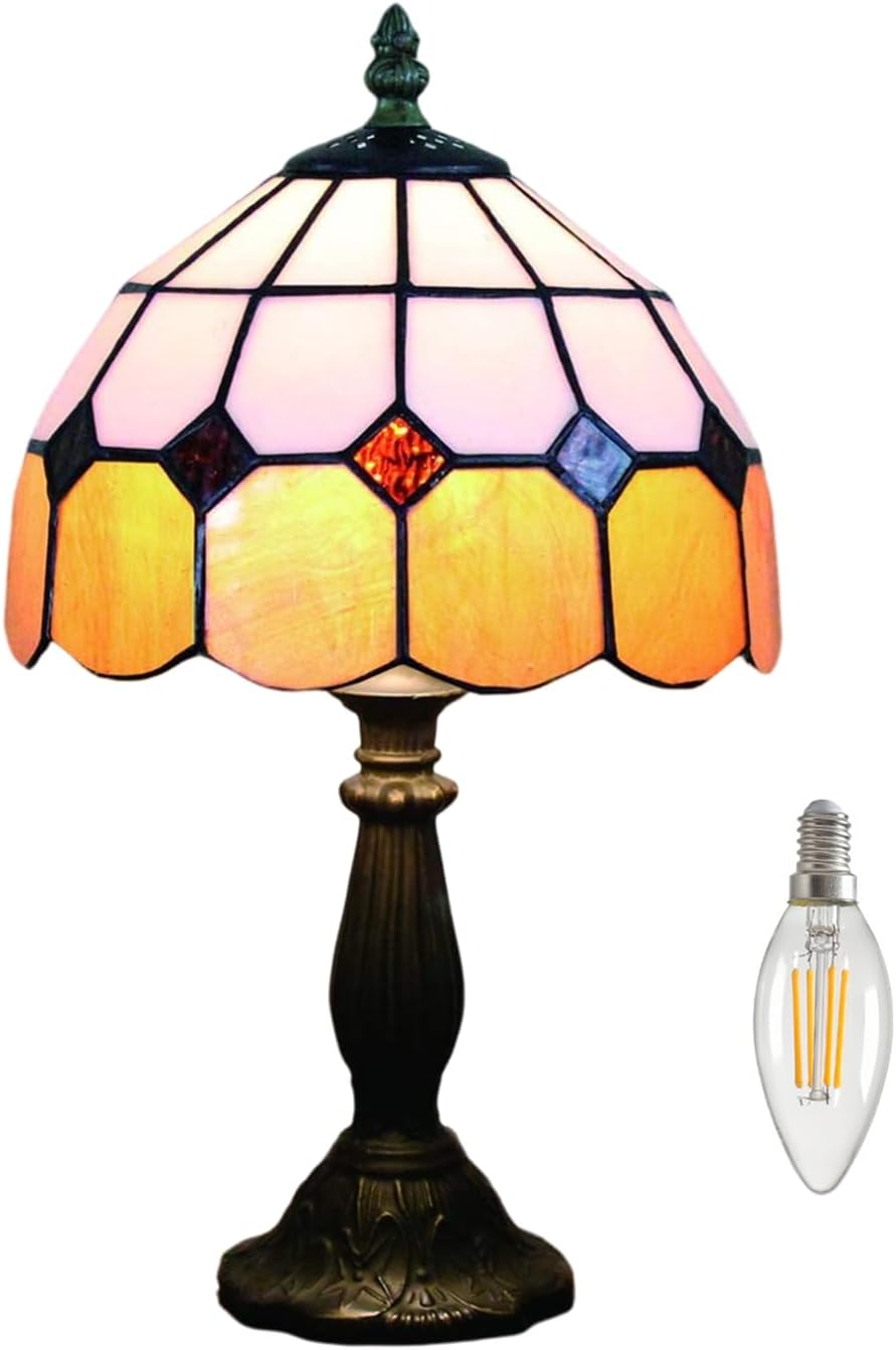 Table Lamp Tiffany-Style 8 Inch Mediterranean Series Stained Glass Lampshades Sm-image