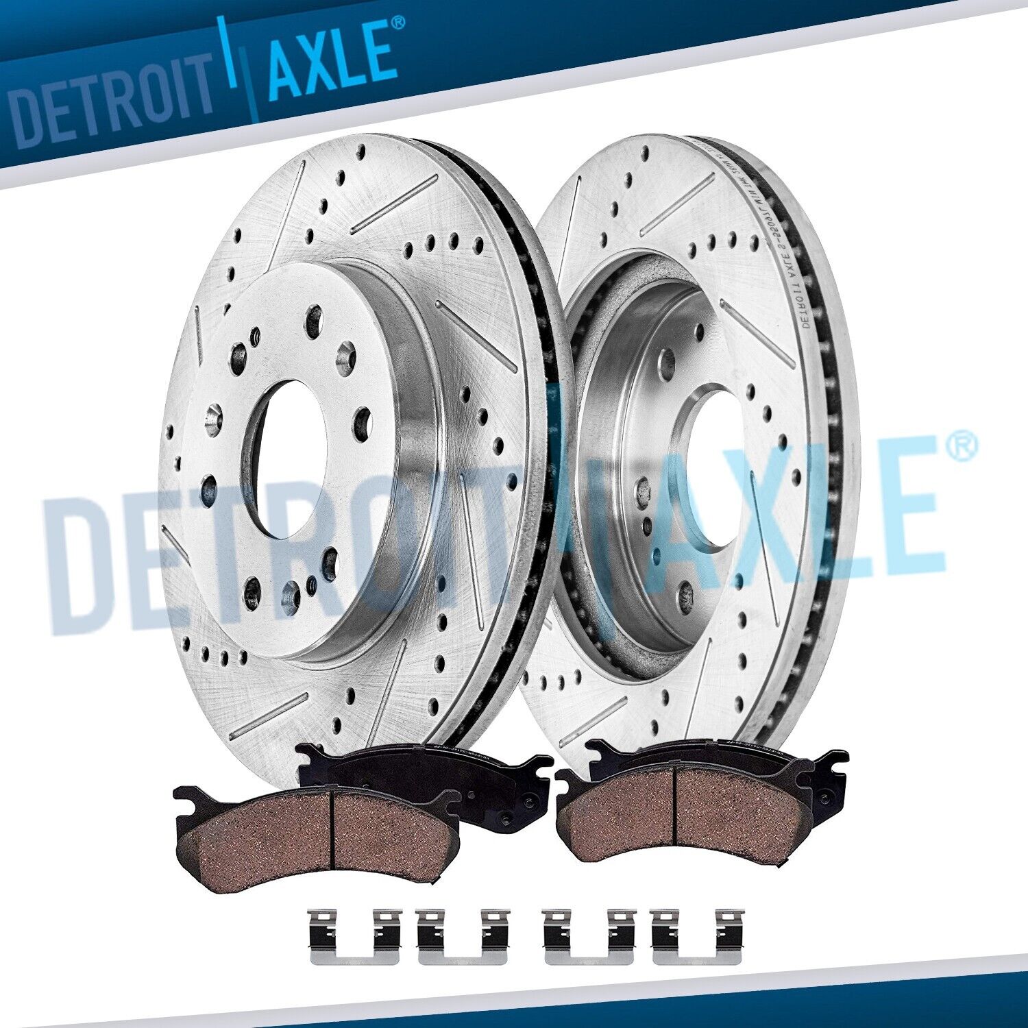 Front Drilled Rotors Brake Pads for Chevy Silverado 1500 Avalanche GMC Yukon XL