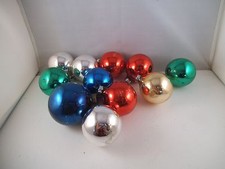 Vintage Lot of 11 Mercury Glass Christmas Ornaments Red Blue Green Silver