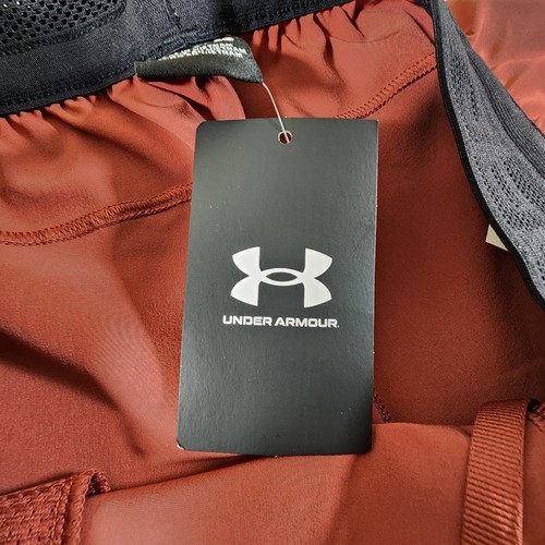 Under Armour Peak Woven Men's XL Shorts Cinna Red/Black X-Large Running - Picture 5 of 9