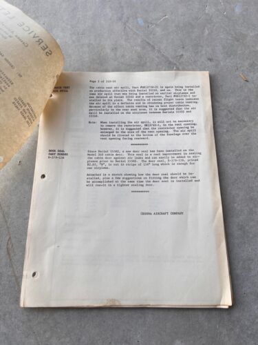 1957 Cessna Service Letter & Service Kit Manual Model 310 Fuel System - Picture 3 of 5