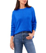 Vince Camuto Center Seam Crewneck Pullover Sweater Deep Royal Blue Sz S Ret. 69