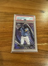 Junior Caminero 2024 Topps Chrome Black Purple Refractor /150 PSA 10 Gem Rookie