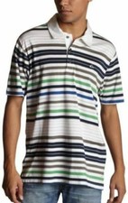  42 NWT Mens Quiksilver Beat Street Short Sleeves Cotton Striped Polo Shirt SMAL