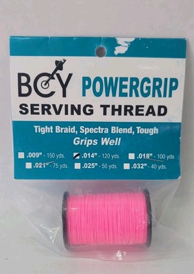Pink BCY Powergrip Serving Thread Jig Spool Bow String Bowstrings, .014''