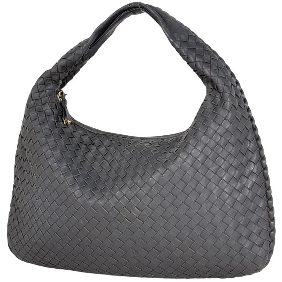 Bottega Veneta — Bottega Veneta Intrecciato Hobo Leather Gray Shoulder Bag 115653 #BS777
