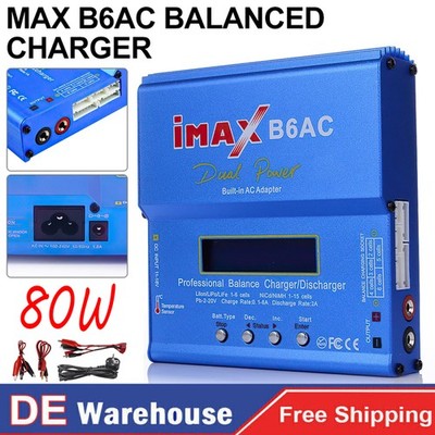 iMAX B6 Balance Ladegerät 80W 6A LCD Balance Ladegerät für LiPo Li-Ion Life NiMH
