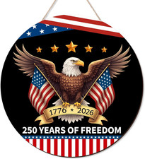 250 Anniversary American Door Sign 4Th of July US 250 Years of Freedom 1776-2026