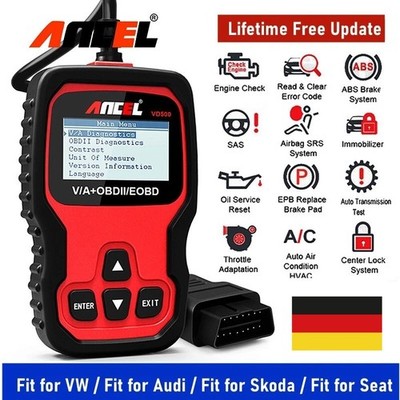 ANCEL VD500 OBD2 Scanner Code Reader ABS SRS EPB Oil Diagnostic Tool Fit For VW