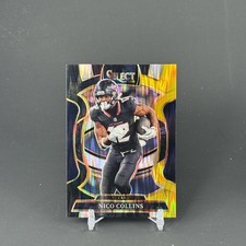 2025 Panini Select #35 Nico Collins Black and Gold Prizm Shock