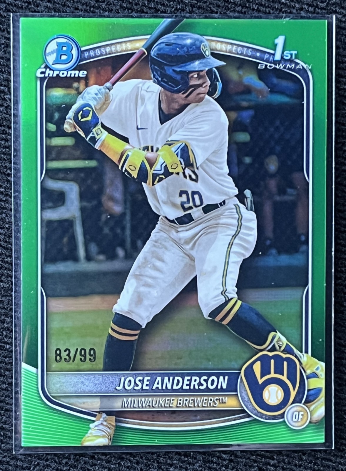 2025 Topps Bowman - Jose Anderson 1st Bowman Chrome Prospect Green Refractor /99