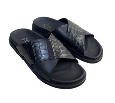 Chic Mens Leather Slippers Summer Casual Outdoor Beach Open Toe Slide Flat Shoes