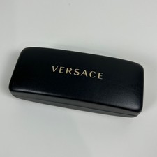 Versace Black Clamshell Hard Eyeglass Sunglass Case Microfiber Cleaning Towel