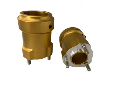 Kart Hinterradnaben ZWEI x lang für 50 mm Achse Gesamtlänge 95 mm GOLD Kartteile UK