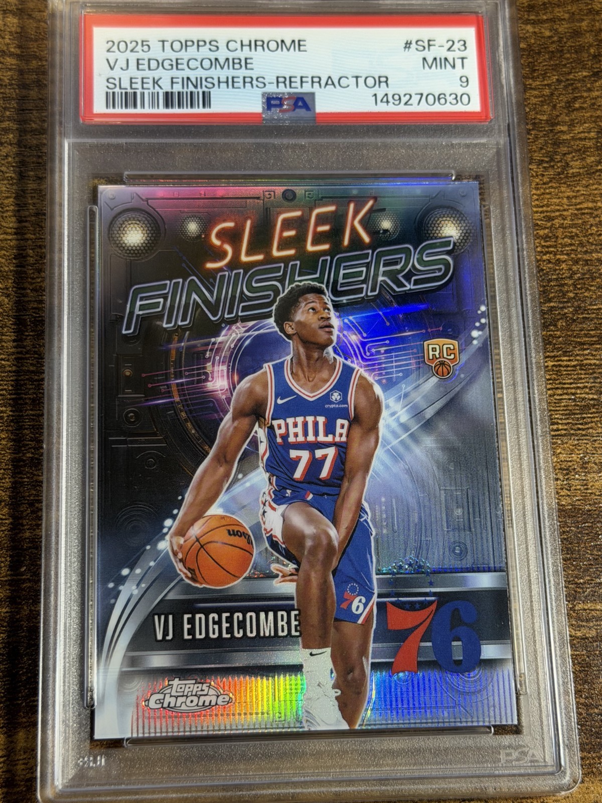 VJ EDGECOMBE 2025 Topps Chrome #SF-23 Sleek Finishers Silver Refractor PSA 9