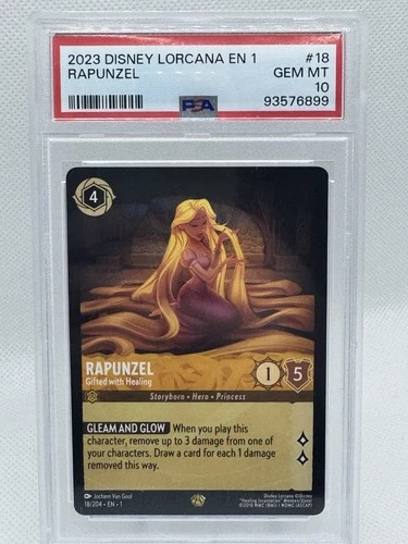Lorcana Rapunzel Gifted with Healing Non-foil PSA 10 Gem Mint 18/204 EN 1