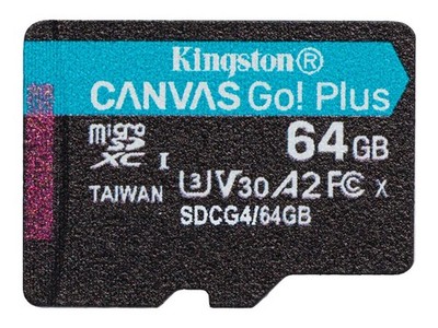 Kingston Canvas Go! Plus 64 GB microSDXC, Speicherkarte schwarz, UHS-I U3, Class