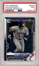 PSA9 2021 Topps Bowman Austin Martin Chrome Prospects Base Blue Jays