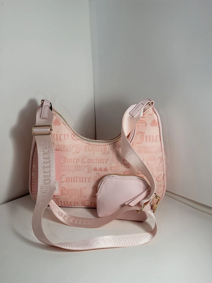 Bolso Bandolera Juicy Couture Rosa Logo - Cartera Vintage Y2K, Bolso de Mano para Mujer, Clase Foto 4 de 4