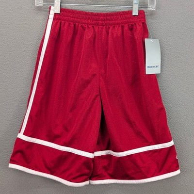 Reebok Basketball Shorts Youth Size M Red White Trim Athletic Activewear Sports