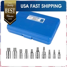 Bit Socket Set 12 Point MM Triple Square Spline Bit Set 1/4