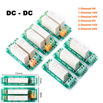 5V/12V/24V 1 2 Channel Solid State Relay Module DC-DC Low-Level Triggering