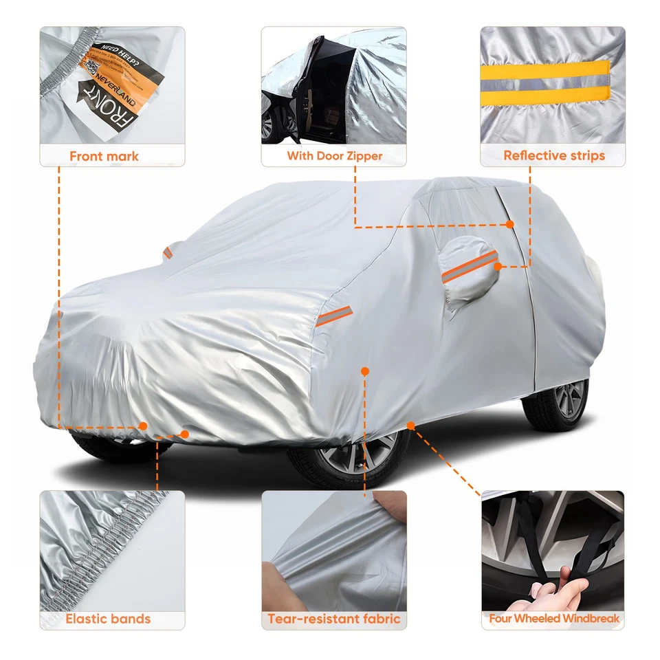 Large Full Car Cover Waterproof All Weather Snowproof UV Resistant For BMW X3 X4 - Imagem 2 de 4