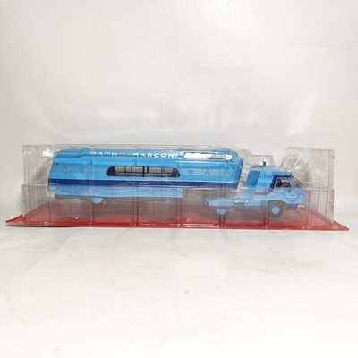 1:43 Hachette Pathe-Marconi Music Truck & Trailer Blue Cabover Semi Model