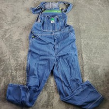 Liberty Overalls Mens 36x30 Blue Denim Green Zipper Utility Workwear 14006SW9